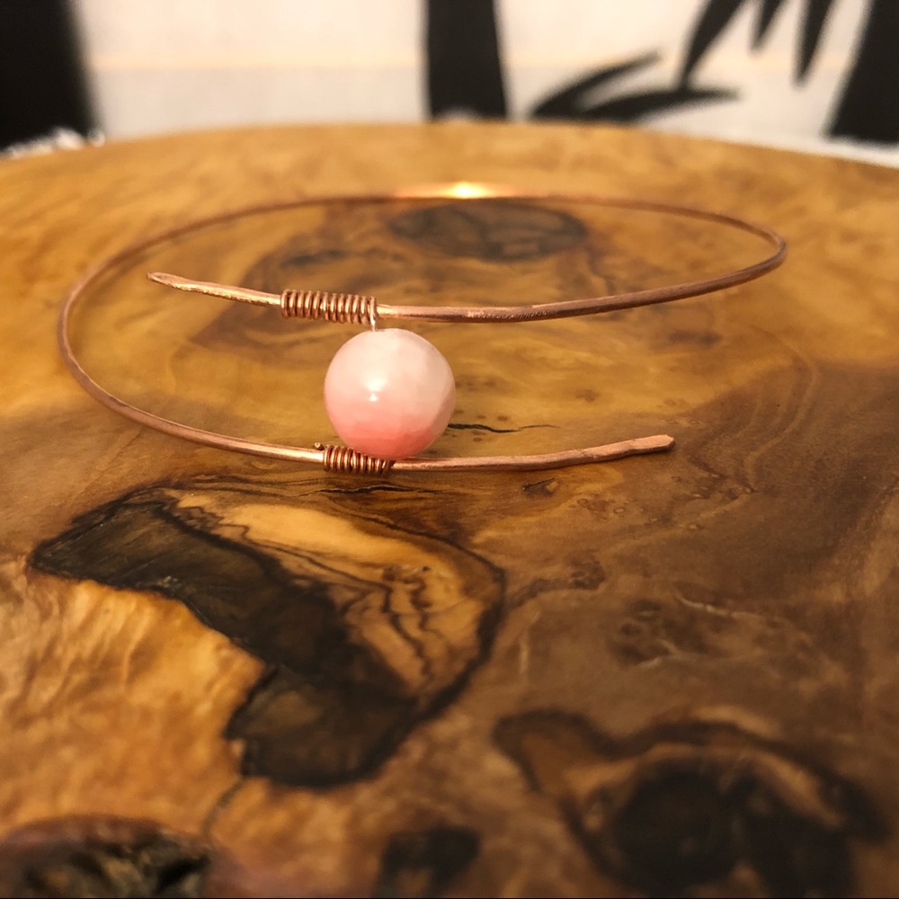 Pink‎ Quartz bangle Bracelet